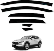 AUSGO Weathershields Compatible with Mazda CX-30 CX30 DM Series 2019-Onwards, Luxury Weather Shields Window Visors Wind Deflectors Sun Rain Guard 6PCS Set