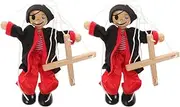 KICHOUSE 2Pcs Pirate Marionette Puppets for Pull String Cartoon Interactive Puppet Playset Fun Finger Flexibility Creativity Development for Parties Performances