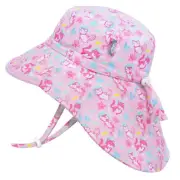 NEW Jan&Jul Baby Kids Aqua Dry 50+UPF Sun-Hat with Neck Flap Chin Adventure Cat