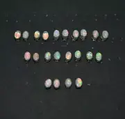 WHOLESALE 11PR 925 SOLID STERLING SILVER ETHIOPIAN OPAL STUD EARRING LOT 1 e735