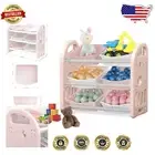 Sturdy 6-Bin Children’s Book Shelf Unit - Safe & Elegant Playroom Organizer