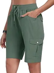 [MoFiz] Hiking Shorts for Women Quick Dry Athletic Cargo Shorts Lightweight Summer Running Shorts with Pockets