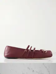 [Gucci] Gucci - Horsebit-embellished Leather Ballet Flats - Burgundy - IT40 IT 40 Burgundy
