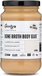 Gevity Rx Bone Broth Body Glue Concentrate - NATURAL (unflavoured) - NOW 50% BIGGER - 10x more Collagen* - The MOST Nutrient Dense - 39 servings - High Absorption Rates - Grass Fed Australian Beef - 13.75 Fl. Oz.