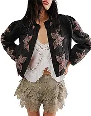 [Locachy] Women's Cropped Puffer Jacket Lightweight Quilted Coat with Pockets