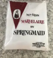 Vintage No-Iron Marvelaire by Springmaid Double Fitted Sheet NIP White Muslin