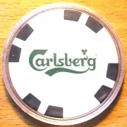 (1) Carlsberg Beer Poker Chip Golf Ball Marker - Black