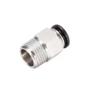 Straight Pneumatic Push to Quick Connect Fittings 1/2NPT x 12mm Silver Tone