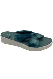 Clarks Cloudsteppers Knotted Slide Sandals Drift Ave Teal