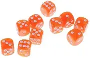 Tadill Pack of 20 Colorful Digital Dice D6 for Social Evenings, Orange, 3 Pcs