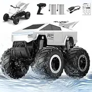 Remote Control Cybertruck Amphibious Toy car，1:16Scale Waterproofing Car Monster Truck Toys, 4WD All Terrain Off-Road Pickup with Rechargeable Battery, RC Cars Gifts for Boys and Men