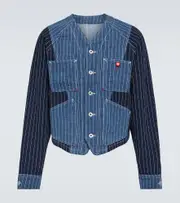 Kenzo Patchwork striped denim jacket