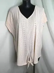 AUTOGRAPH BABY PINK "BRODERIE STRETCH" KNOT TOP SZ 24-NEW STOCK JUST IN!!