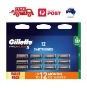Gillette Fusion Proglide 5 (12 Pack) Genuine Manual Razor Blades Made In Germany