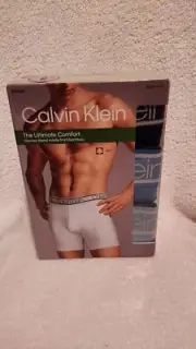 Calvin Klein Men`s The Ultimate Comfort Boxer Brief 3 Pk Sz XL Blue shades NIB