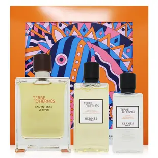 Hermes 愛馬仕 大地馥郁香根草禮盒(EDP100ml+沐浴精80ml+鬍後乳40ml) 繪馬盒版