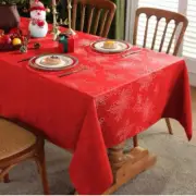 Christmas Poinsettia Tablecloth Rectangle, 60 x 102in Spillproof