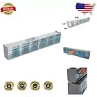 Tilt-Out 6 Bin Plastic Drawer Organizer Cabinet - Stackable Storage System, Gray