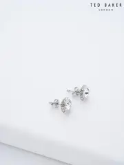 Ted Baker Silver Tone SOLETIA: Solitaire Sparkle Crystal Stud Earrings (659047) | $81