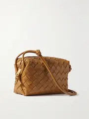 [Bottega Veneta] Bottega Veneta - Loop Mini Intrecciato Leather Shoulder Bag - Camel - One size One size Brown
