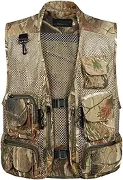 [Flygo] Zhusheng Men's Fishing Outdoor Utility Hunting Climbing Tactical Camo Mesh Removable Vest with Multiple Pockets