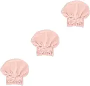Ipetboom 3 Pcs Dry Hair Cap Coral Fleece Hair Towel Wrap Soft Absorbent for Shower