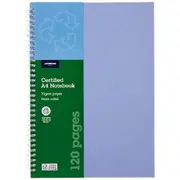 J.Burrows A4 Recycled Spiral Notebook Purple 120 Page