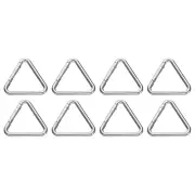 8 Pcs Triangle Spring Key Ring 1.8 Inch Metal Buckle, Silver