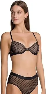 Wolford Women's Sheer Logo Push Up Demi Top Bra