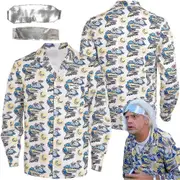 1985 Movie Back Future Doctor Doc Brown Cosplay Fantasy Print Shirt Costume Disguise Adult Men Cosplay Roleplay Fantasia Outfits high quality Ultra...