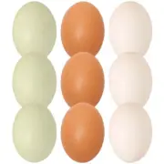 9 Pcs Fake Chicken Eggs Basket Easter Decorations Children's Toys Pupils