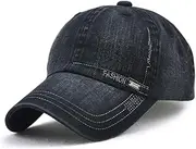 Hbssee- Unisex Cotton Baseball Cap Snap Back Edge Sun Hat Visor Letter Embroidered Headwear Sports Cap Trucker Hat for Outdoor Sports Golf Camping Travelling (Color : Black, Size : One Size)