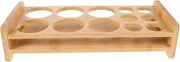 Bamboo Shot Glass Organizer 12 Hole Bar Club Display Holder for Pencil Shot Glasses Wooden Serving Tray Sturdy Construction