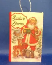Dollhouse Miniature Christmas Ornament In a book "Santa's Stories"
