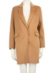 Camel Wool Button Up Coat