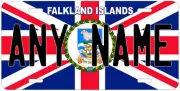 Falkland Islands Flag Any Name Personalized Novelty Car License Plate