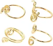 [Healeved] 4pcs Set Adjustable Toe Rings Set for Women Handmade Open Toe Rings with Zircon Summer Beach Jewelry for