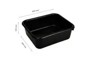 20x Heavy Duty 10L Black Plastic Basin Tub Containers Storage Crate Box Large AU
