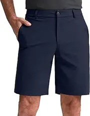 [JEShifangjiusu] Men's 7 Inch Inseam Casual Golf Shorts with Multifunctional Pockets Stretch Lightweight Straight Short Summer Thin Section Shorts Navy Blue