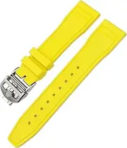 [KAVJU] Natural Rubber Watchband 20mm 21mm 22mm for IWC Big Pilot's Watches IW3881 IW3777 Green Yellow Colorful Soft Fluororubber Strap