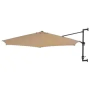 Wall-Mounted Parasol with Metal Pole 300 cm Taupe