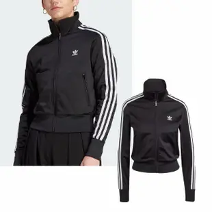 【adidas 愛迪達】Firebird TT 女 外套 立領 亞版 運動 休閒 復古 三葉草 拉鍊口袋 黑白(IL8764)