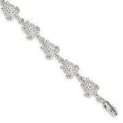 7 Inch Sterling Silver Sea Turtles Bracelet