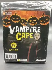 Adult Size Vampire Cape 45” New In Sealed Package Halloween