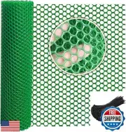 Green Plastic Wire Mesh Fence Roll, GENNIZZ 15.7IN x 50FT Plastic Chicken Wir