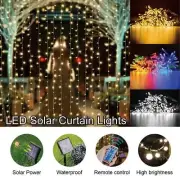 3x3m Outdoor Solar Curtain Fairy String Light Hanging Gazebo Patio Window Garden