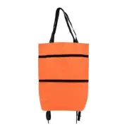 Collapsible Trolley Bag Reusable Folding Shopping Tote Cart with Wheels