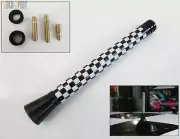 5'' SHORT CHECKERED BLK WHITE FLAG ROOF TOP RADIO ANTENNA FOR MINI COOPER (for: Mini)