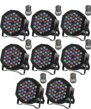 Holdlamp Rechargeable Par Lights 36W RGB Battery Powered, Wireless LED- 8 Pack