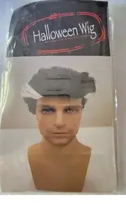 Halloween Wig Costume Accessory Adult Men's Wig Short Black with White Stripe
